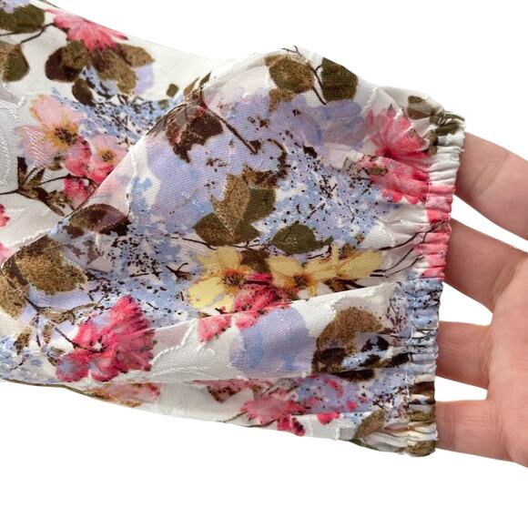 Lane Bryant Floral Semi Sheer Pastel Garden Spring Wrap Floral Blouse Wrap 18 - Picture 6 of 11